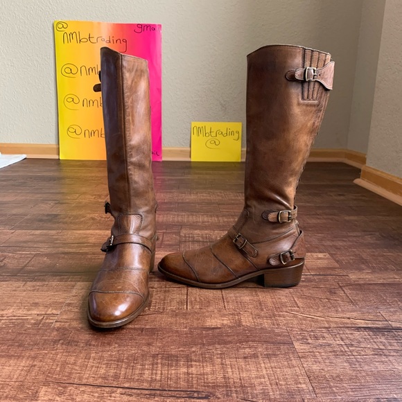 Belstaff England rustic brown leather riding boots - Picture 1 of 16